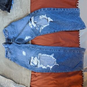 Forever 21 Wide Leg ripped jeans